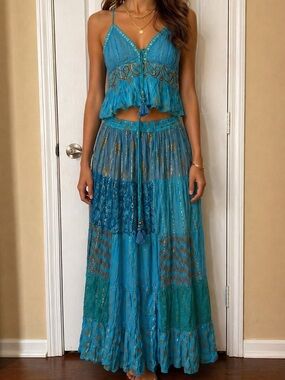 SOLD Ananta Turquoise Handmade Boho 2 Piece Set